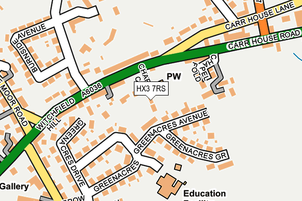 HX3 7RS map - OS OpenMap – Local (Ordnance Survey)
