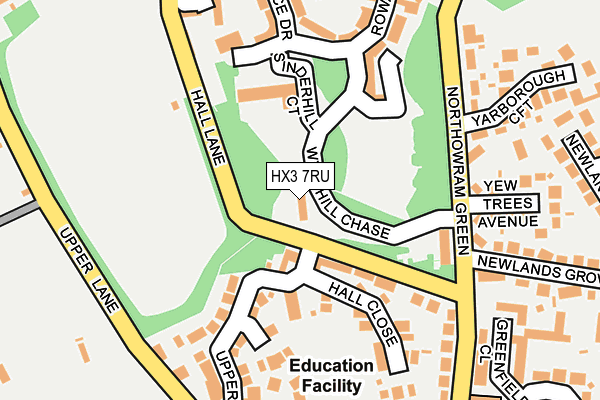 HX3 7RU map - OS OpenMap – Local (Ordnance Survey)