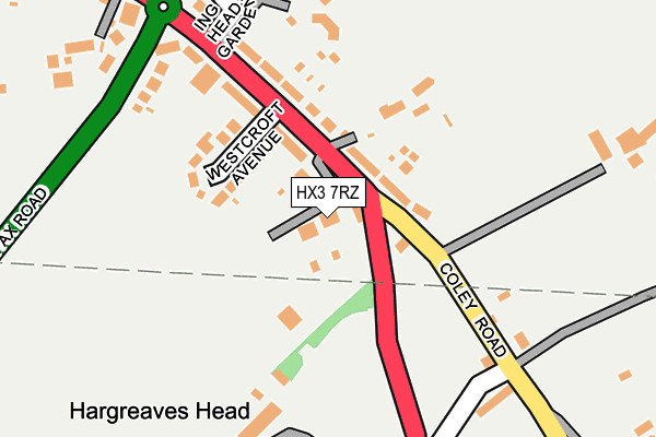 HX3 7RZ map - OS OpenMap – Local (Ordnance Survey)