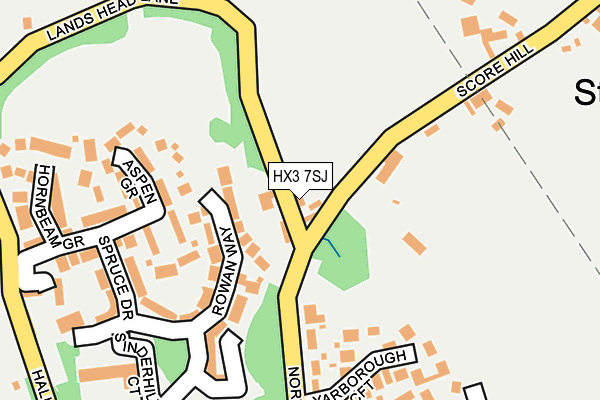 HX3 7SJ map - OS OpenMap – Local (Ordnance Survey)