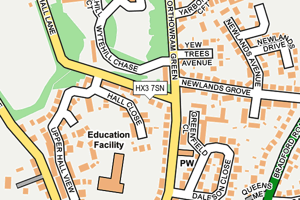 HX3 7SN map - OS OpenMap – Local (Ordnance Survey)