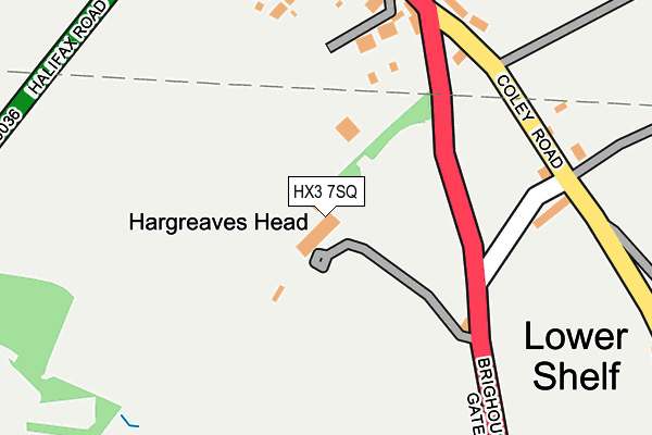 HX3 7SQ map - OS OpenMap – Local (Ordnance Survey)