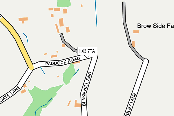 HX3 7TA map - OS OpenMap – Local (Ordnance Survey)