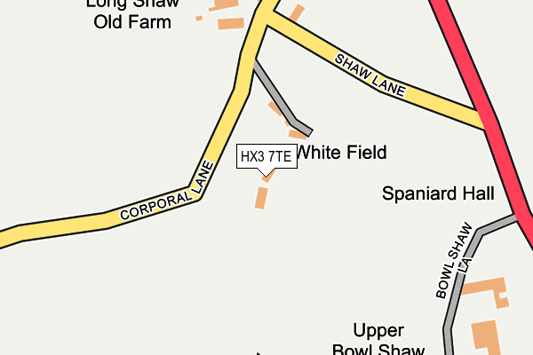 HX3 7TE map - OS OpenMap – Local (Ordnance Survey)