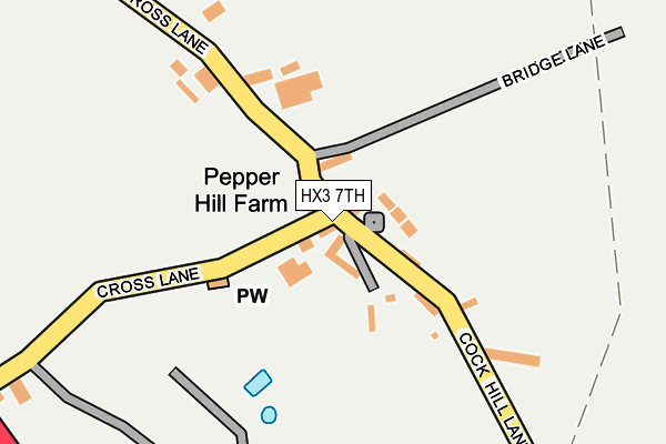 HX3 7TH map - OS OpenMap – Local (Ordnance Survey)