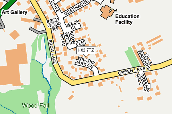 HX3 7TZ map - OS OpenMap – Local (Ordnance Survey)