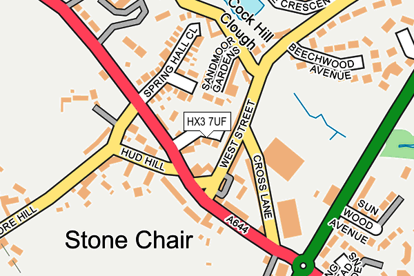 HX3 7UF map - OS OpenMap – Local (Ordnance Survey)