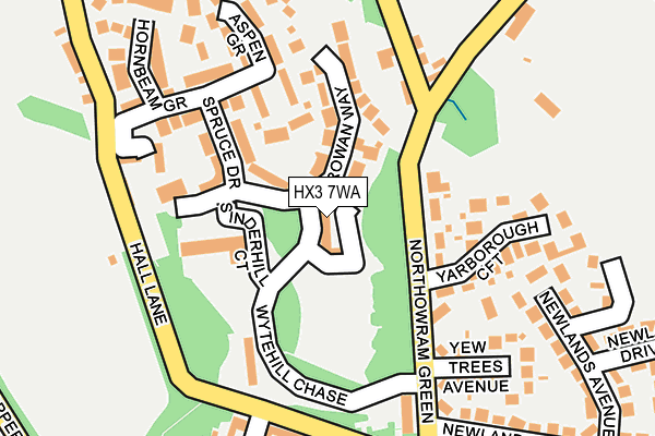 HX3 7WA map - OS OpenMap – Local (Ordnance Survey)