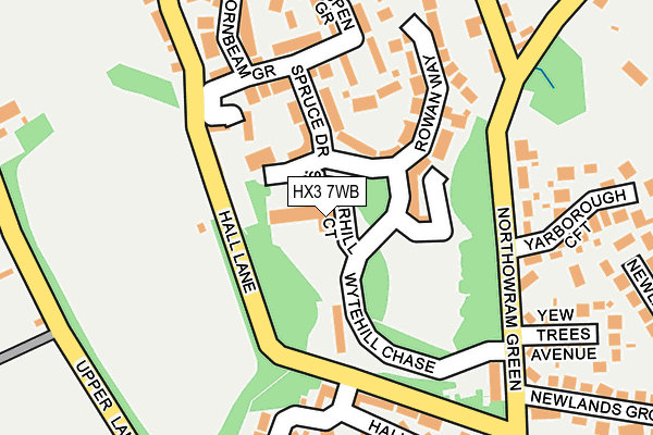 HX3 7WB map - OS OpenMap – Local (Ordnance Survey)