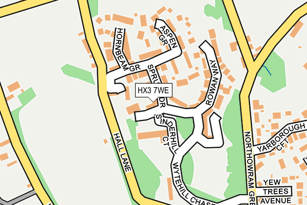 HX3 7WE map - OS OpenMap – Local (Ordnance Survey)