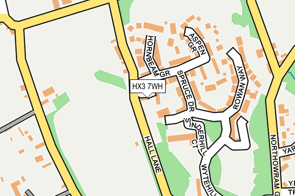 HX3 7WH map - OS OpenMap – Local (Ordnance Survey)