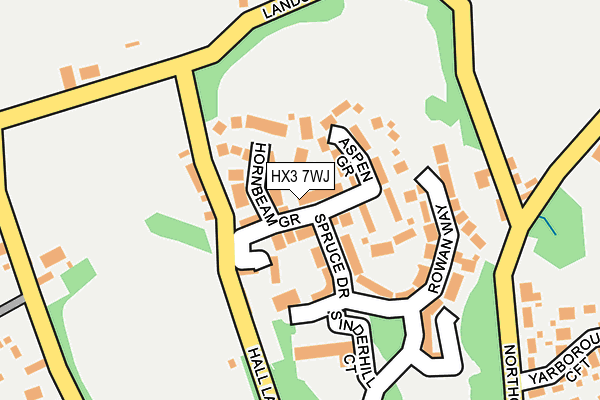 HX3 7WJ map - OS OpenMap – Local (Ordnance Survey)