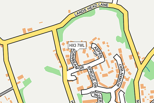 HX3 7WL map - OS OpenMap – Local (Ordnance Survey)
