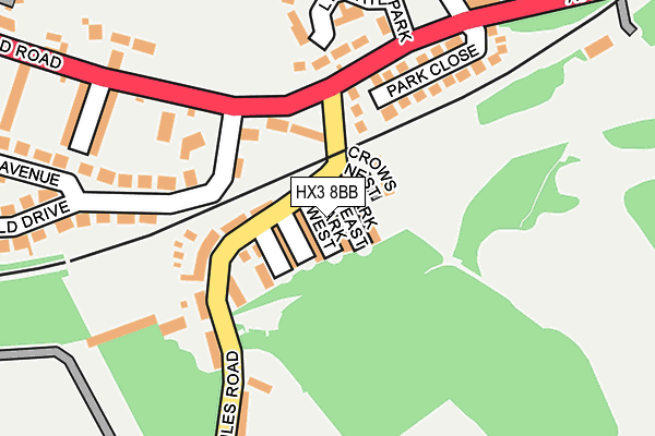 HX3 8BB map - OS OpenMap – Local (Ordnance Survey)