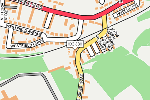 HX3 8BH map - OS OpenMap – Local (Ordnance Survey)