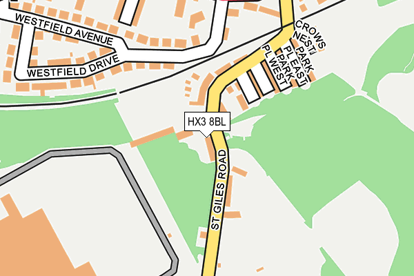 HX3 8BL map - OS OpenMap – Local (Ordnance Survey)