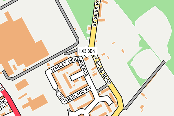 HX3 8BN map - OS OpenMap – Local (Ordnance Survey)