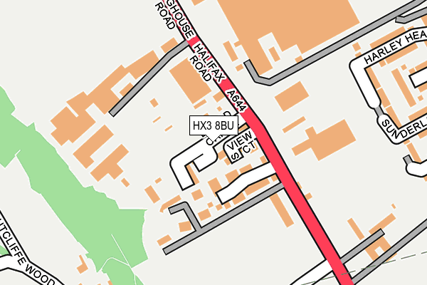 HX3 8BU map - OS OpenMap – Local (Ordnance Survey)
