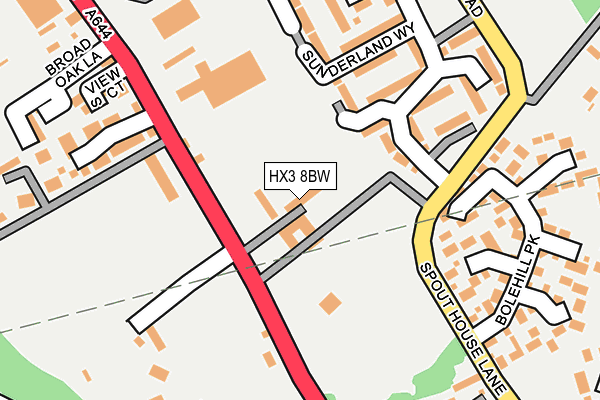 HX3 8BW map - OS OpenMap – Local (Ordnance Survey)