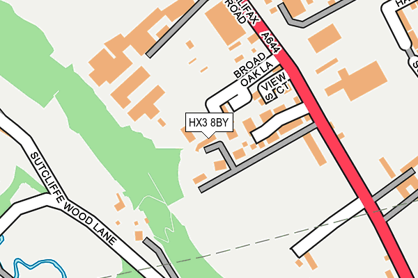 HX3 8BY map - OS OpenMap – Local (Ordnance Survey)