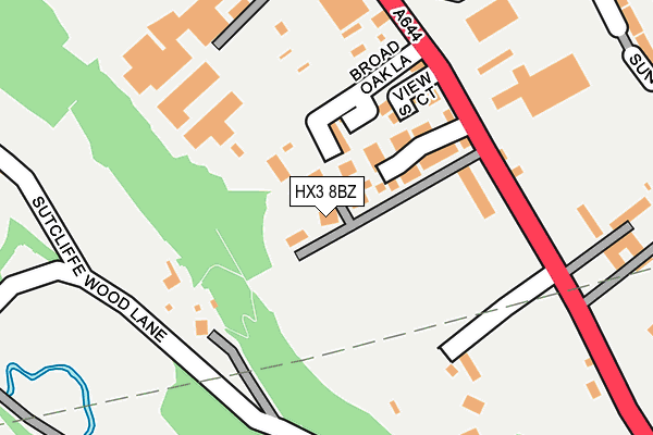 HX3 8BZ map - OS OpenMap – Local (Ordnance Survey)