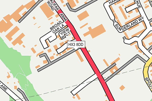 HX3 8DD map - OS OpenMap – Local (Ordnance Survey)