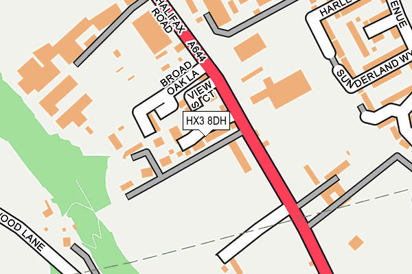 HX3 8DH map - OS OpenMap – Local (Ordnance Survey)