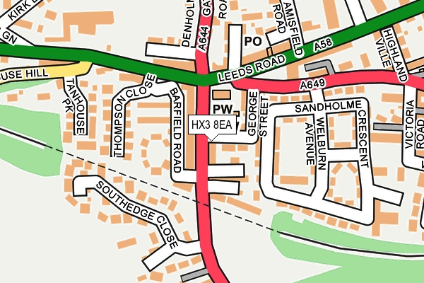 HX3 8EA map - OS OpenMap – Local (Ordnance Survey)