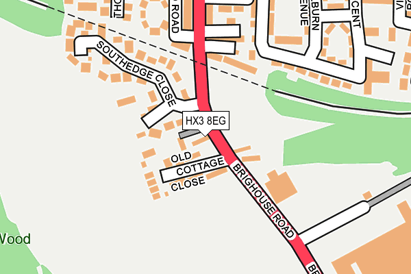 HX3 8EG map - OS OpenMap – Local (Ordnance Survey)