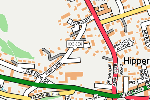 HX3 8EX map - OS OpenMap – Local (Ordnance Survey)