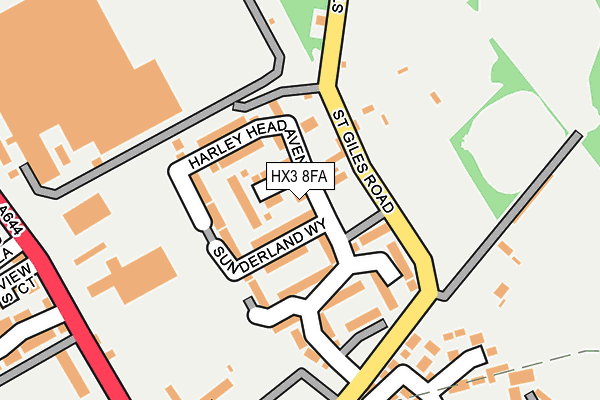 HX3 8FA map - OS OpenMap – Local (Ordnance Survey)