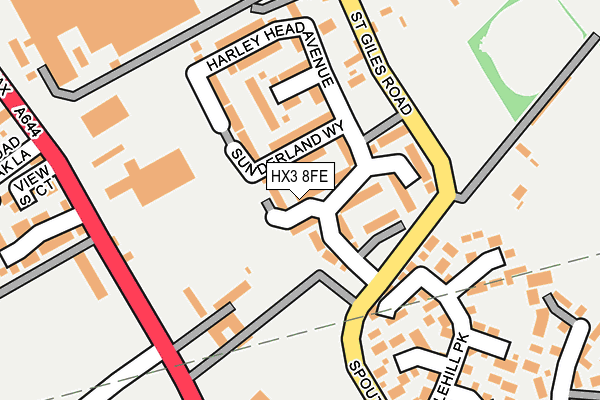 HX3 8FE map - OS OpenMap – Local (Ordnance Survey)