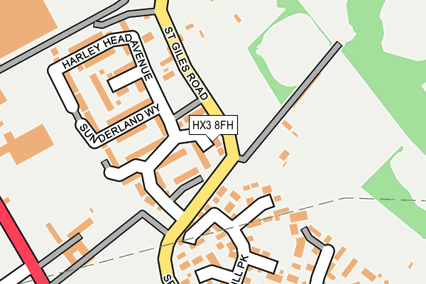 HX3 8FH map - OS OpenMap – Local (Ordnance Survey)