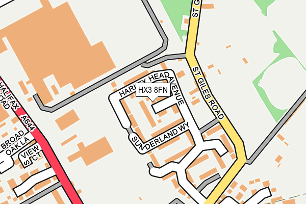 HX3 8FN map - OS OpenMap – Local (Ordnance Survey)