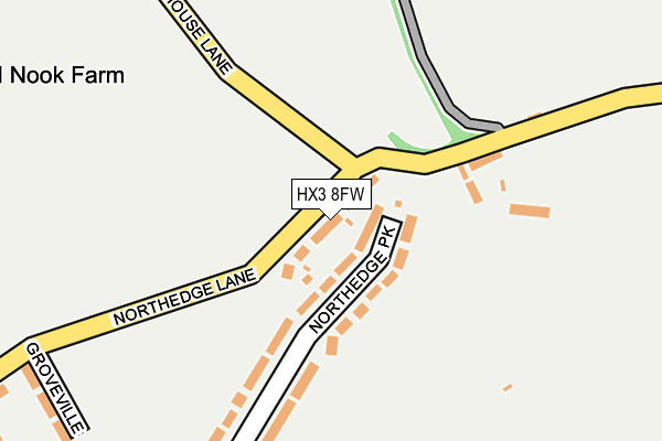 HX3 8FW map - OS OpenMap – Local (Ordnance Survey)