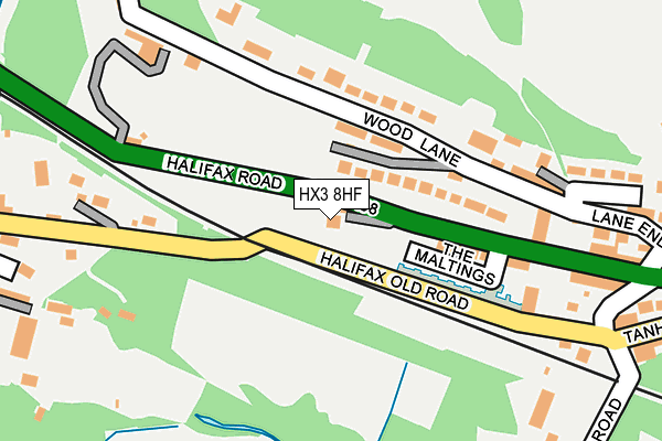 HX3 8HF map - OS OpenMap – Local (Ordnance Survey)