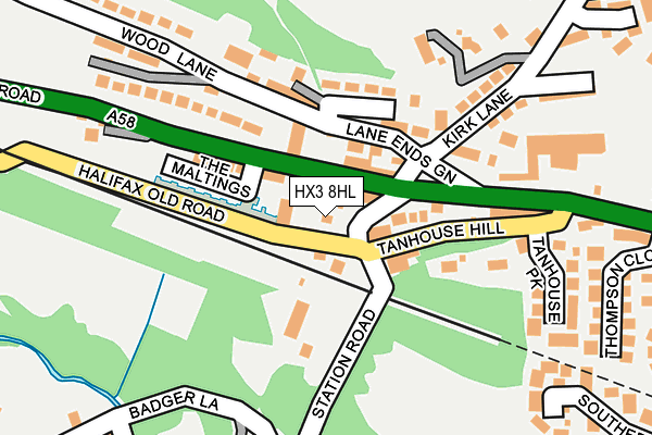 HX3 8HL map - OS OpenMap – Local (Ordnance Survey)
