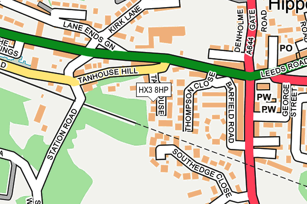 HX3 8HP map - OS OpenMap – Local (Ordnance Survey)