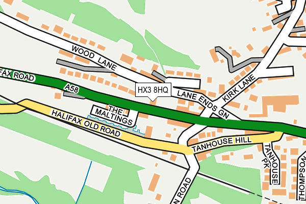 HX3 8HQ map - OS OpenMap – Local (Ordnance Survey)