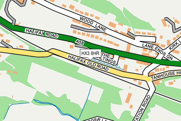 HX3 8HR map - OS OpenMap – Local (Ordnance Survey)