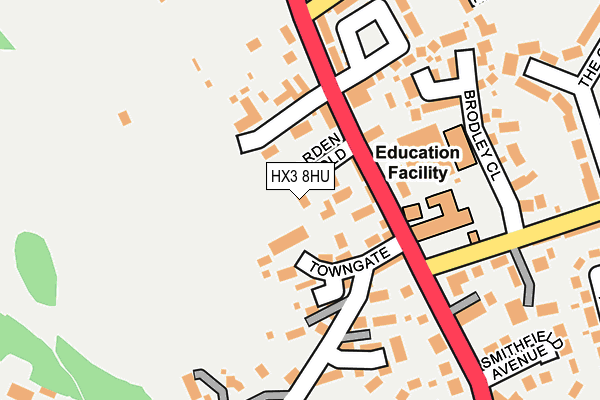 HX3 8HU map - OS OpenMap – Local (Ordnance Survey)