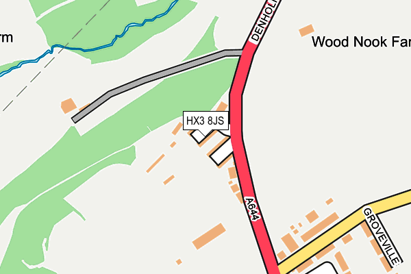 HX3 8JS map - OS OpenMap – Local (Ordnance Survey)