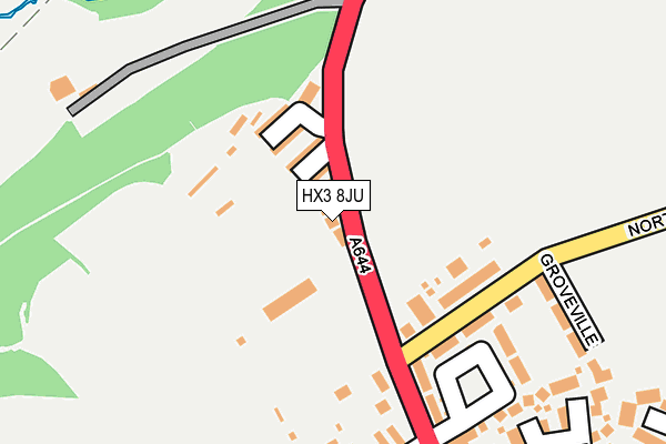 HX3 8JU map - OS OpenMap – Local (Ordnance Survey)