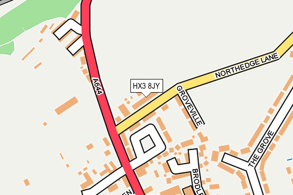HX3 8JY map - OS OpenMap – Local (Ordnance Survey)