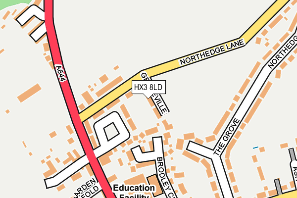 HX3 8LD map - OS OpenMap – Local (Ordnance Survey)