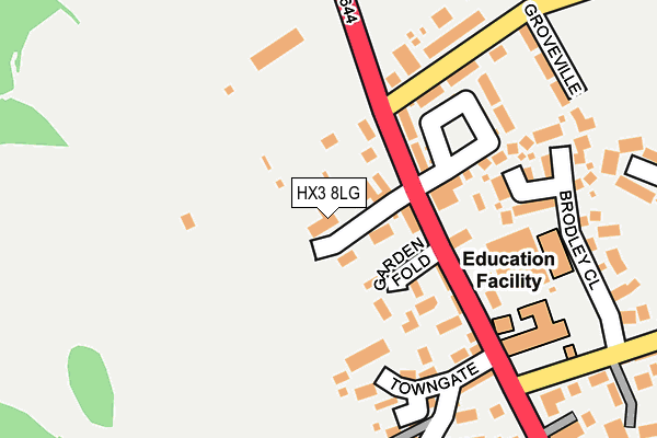 HX3 8LG map - OS OpenMap – Local (Ordnance Survey)