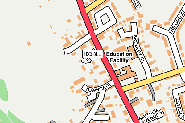 HX3 8LL map - OS OpenMap – Local (Ordnance Survey)