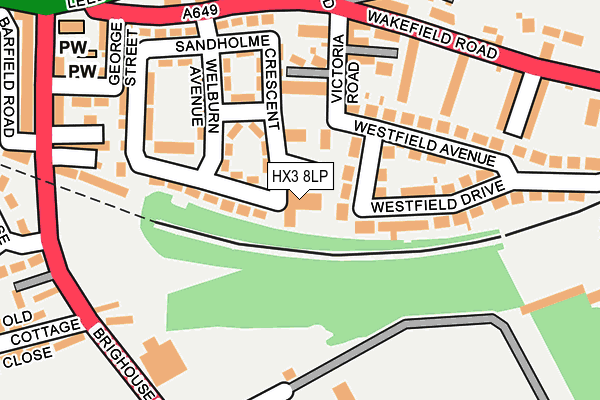 HX3 8LP map - OS OpenMap – Local (Ordnance Survey)