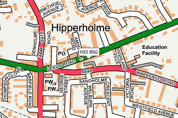 HX3 8NG map - OS OpenMap – Local (Ordnance Survey)