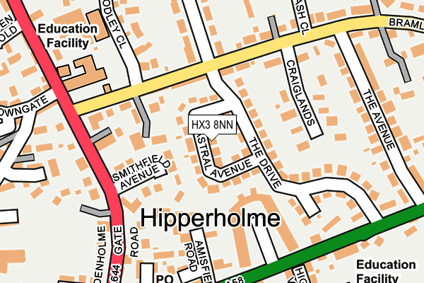 HX3 8NN map - OS OpenMap – Local (Ordnance Survey)